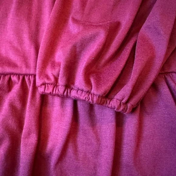 Maroon Red Babydoll Flowy Midi Dress - Women's Large - Picture 3 of 7